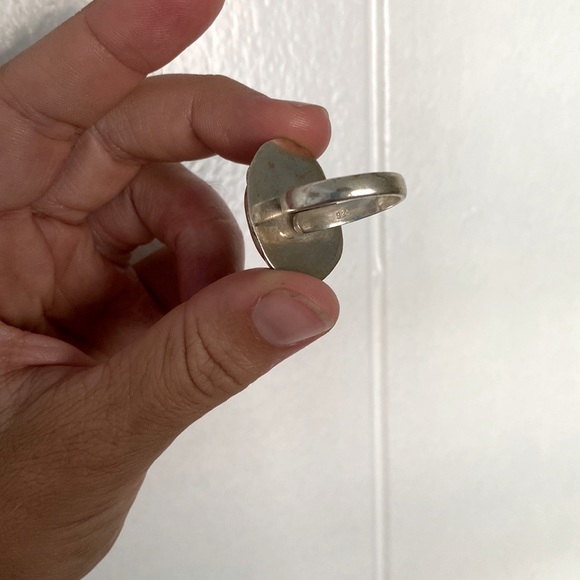 Silver Adjustable Abalone Ring - Picture 3 of 3